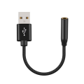 USB to 3.5mm Audio Cable USB A to 3.5mm Female External Black. 