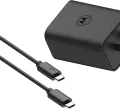 Motorola Turbo Power GaN Fast Charging 68W Type-C EU Adapter with Type-C Cable- Motorola 68W Gan Turbo Power Fast C-Type Charger for Motorola Edge 60 Pro/Edge 60 Fusion/Edge 50 Fusion/Edge 50 Ultra/50 Pro/Razr 50 Ultra/Moto G45/G54/Moto E40/Moto G35 & Sup. 
