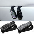 Crystal Rhinestone Glasses Clip for Car Sun Visor Mount Sunglasses Clip Holder Fastener Auto Car Interior Decoration Accessories. 
