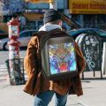 LED Advertising Backpack BLUETH Version Portable LED Backpack Magic Smart Walking Billboard APP Control Outdoor Led Display Bag. 