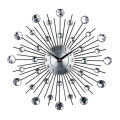 Vintage Metal Art Crystal Sunburst Wall Clock Luxury Diamond Large Morden Wall Clock Clock Design Home Decor. 