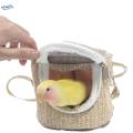 Bird Carrier Bag Bird Supplies Crossbody Bag Adjustable Shoulder Strap Cage Portable Light Coffee.