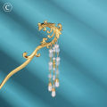 Vintage Chinese Style Hanfu Hair Stick Women Metal Glaze Hair Fork Hairpin Mystic.