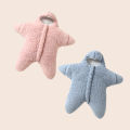 Newborn baby sleeping bag, baby one-piece, starfish, cute crawling suit, autumn and winter, thickened kick-proof bag, anti-startling. 