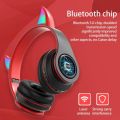 Devil Ear Bluetooth Headphones With Microphone Stereo Music RGB Flashing For Cell Phones Pc Gamer Gaming Headset Kids Boys Gift.