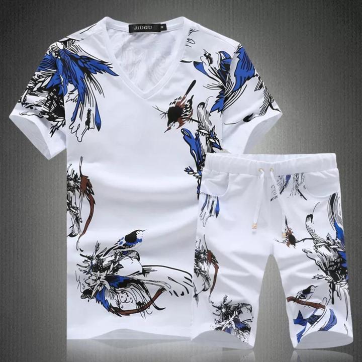 White Cotton Combo T-Shirt &Pant For Man-T-shirt and 2 quarter pant set for men