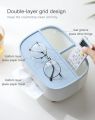 Tissue Box Cover Holder with Storage, Napkin Tissue Box, Multi-Function Tissue Box ABS Material Storage Organizer Caddy for Bathroom, Bedroom and Office.