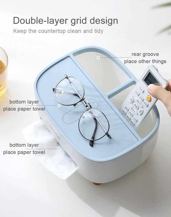 Tissue%20Box%20Cover%20Holder%20with%20Storage,%20Napkin%20Tissue%20Box,%20Multi-Function%20Tissue%20Box%20ABS%20Material%20Storage%20Organizer%20Caddy%20for%20Bathroom,%20Bedroom%20and%20Office%20-%20Image%203