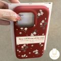 Retro Flowers English Label Case Compatible for IPhone 16 13 11 15 14 12 Pro Max 15Pro 16Pro 15 16 14 Plus 12Pro Luxury Lychee Soft Cover. 