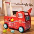 Baby Push Cart Learning Fire Truck Theme Stand Push Pull Toy. 