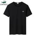 CARTELO Brand Clothing Men's T-Shirts Summer New Short Sleeve Authentic Embroidered Cotton Round Neck Casual Bottoming Shirt.