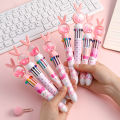 Kawaii Rabbit Ballpoint Pen 10 Colors Cartoon Cute Bunny Sequin Pens Kids School Office Stationery Multicolor Ball Pen jingu.