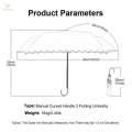 Folding Umbrella Sun Rain Umbrella 6 Ribs Waterproof Lightweight Umbrella black. 