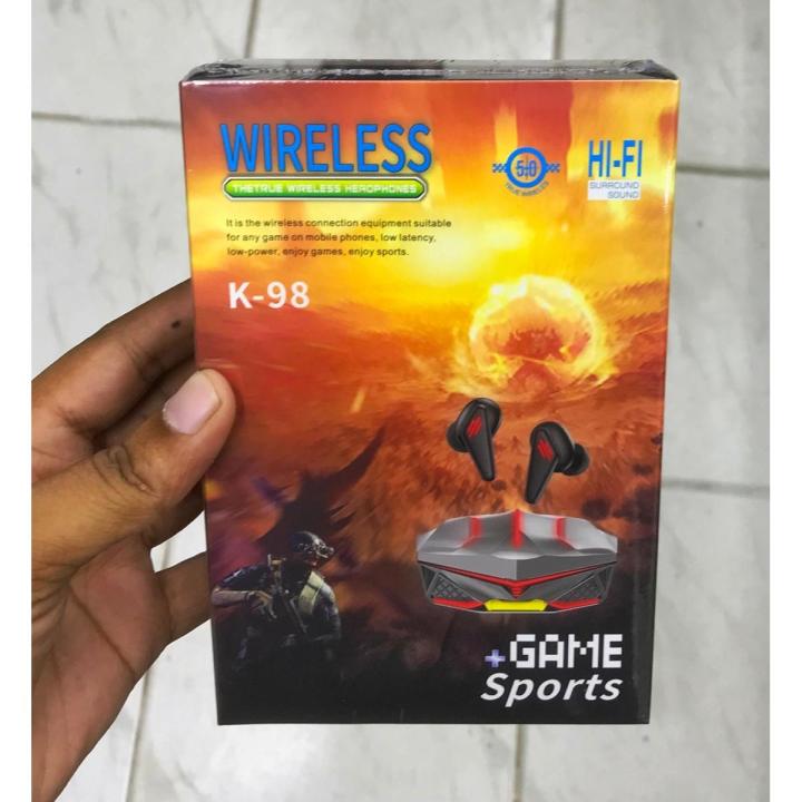 K98 Bluetooth Earphone Wireless Headphones TWS Sports Gaming Headset Earbuds