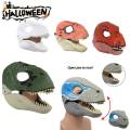 Halloween Cosplay Dinosaur Mask Natural Latex Dinosaur Toy Head Moving Chin Raptor Dinosaur Mask. 