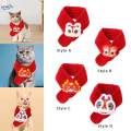 Chinese New Year Pet Scarf Cat Knitted Scarf for Cats Kitten.