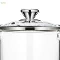 Glass Cooking Pot Kitchen Glass Cookware Simmer Pot for Tea Noodle Milk 1.8L. 