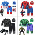 Marvel Hero Hulk Captain America Cosplay Costume Boy Kids Clothes Spiderman Muscle Suit Halloween Carnival Birthday Party. 