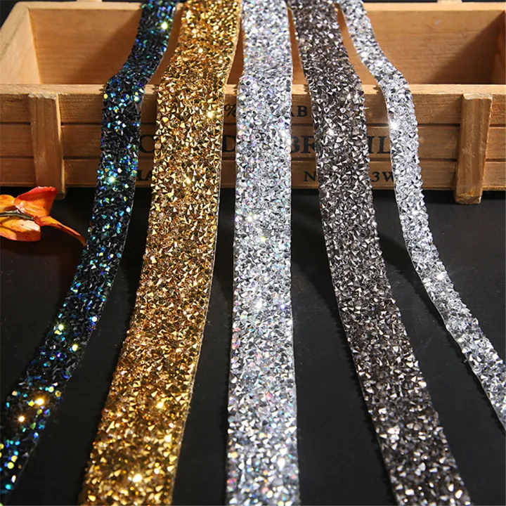 1%20Yard%2020mm%20Glitter%20Rhinestone%20Chain%20Tape%20Trim%20Resin%20Crystal%20Decoration%20DIY%20Belt%20Garment%20Strass%20Hotfix%20Applique%20Craft%20-%20Image%202
