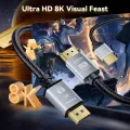Active 8K HDMI 2.1 to Displayport 1.4 Cable 4K HDMI to Displayport 144Hz converter adapter HDMI 2.1 in to Displayport DP 1.4 out. 