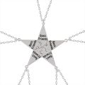 5-piece Fashion Men And Women Necklace Creative Stitching Five-pointed Star Alloy Pendant Best Friend Friendship Jewelry Gifts.