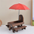 GC Squirrel Feeder With Table Benches, Wooden Corn Cob Holder, Feeding Table For Squirrel Chipmunk Picnic Table, Chipmunk Feeder With Solid Structure. 