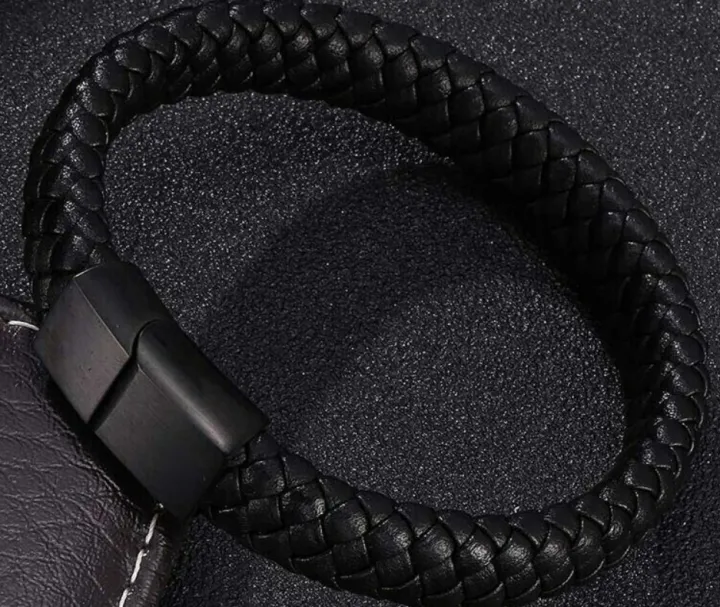 LEATHER%20MENS%20MEN%2020CM%20BLACK%20MAGNETIC%20CLOSURE%20INFINITY%20LEATHER%20STRAP%20-%20Bracelet%20-%20Image%205