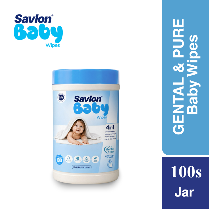 Savlon Gentle & Pure Baby Wet Wipes/Tissue 100 Pcs Jar