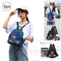 Flower Embroidery Beautiful Bag Travel Student School Small Casual Printing School Backpack, Large Capacity Nylon Rucksack Multilayer Crossbody & Shoulder Bags, Waterproof Travel Ladies Bags my shopee bd. 