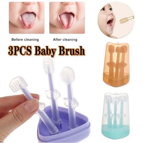 Baby Soft Bristle Toothbrush Silicone Tongue Cleaner U-Shaped