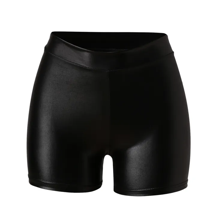 Nightclub%20Leather%20Shorts%20Women%20High%20Waist%20Bodycon%20Push%20Up%20Black%20Short%20Joggers%20Sports%20Fitness%20Womens%20Slim%20Shorts%20-%20Image%204