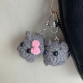 Sad Hamster Meme Crochet Sad Hamster Hamster With Bow Plush Toy Cute Hamster Plush Keychain Toy Stuffed Animal Doll KeyChain Huiye.