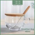 Daily Breakfast Oatmeal Mug Milk Cup Transparent Glass Large Mug Gelas Kaca Juice Tea Coffee Yogurt. 