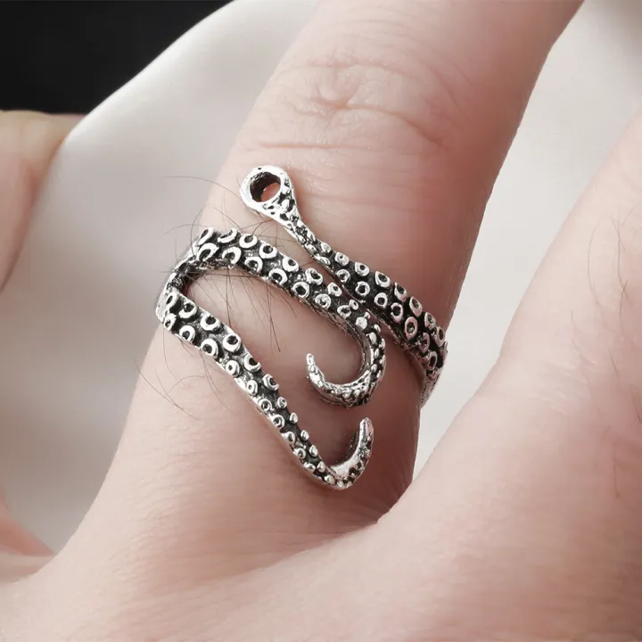 Stainless%20Steel%20Gothic%20Squid%20Octopus%20Ring%20-Fashion%20Vintage%20Jewelry%20Open%20Adjustable%20Ring%20-Women%20Men%20Punk%20%20Jewelry%20-%20Image%204