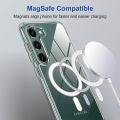 Samsung galaxy s23 MagSafe Compatible Shockproof Transparent Slim Fit Wireless Charging supported Frosted Border Phone Back Case Mobile Cover - 323438539. 