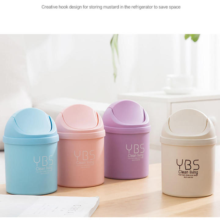 Mini Desktop Bin Shake Lid Type Waste Can Tube With Cover Bedroom Trash Can Garbage Can Storage Box Home Desk Dustbin Unique