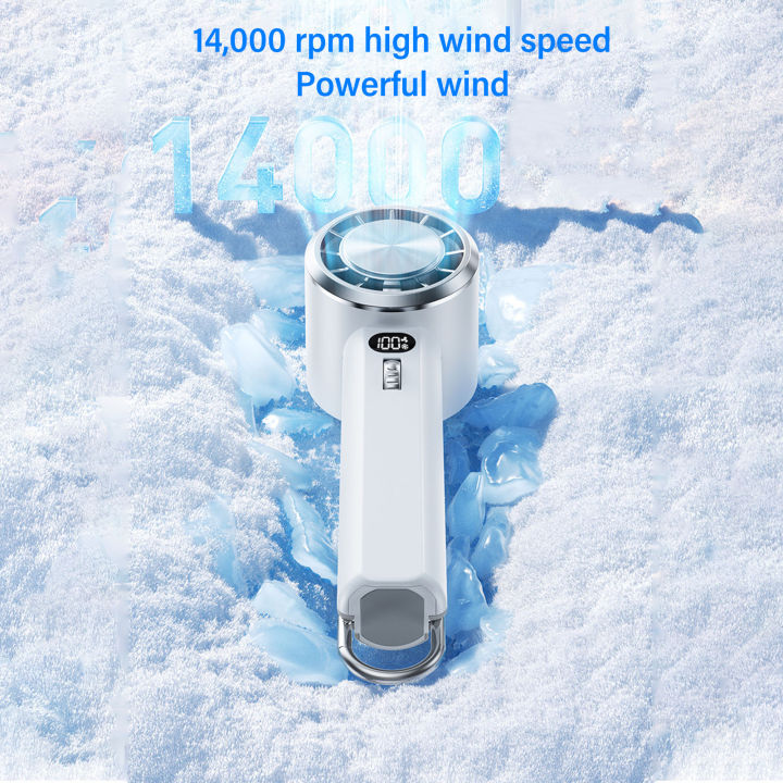 Mini turbo fan portable Handheld Turbo Fan USB Rechargeable 14000RPM 100 Speed Quiet Handheld Mini Fan for Travel Camping Outdoor