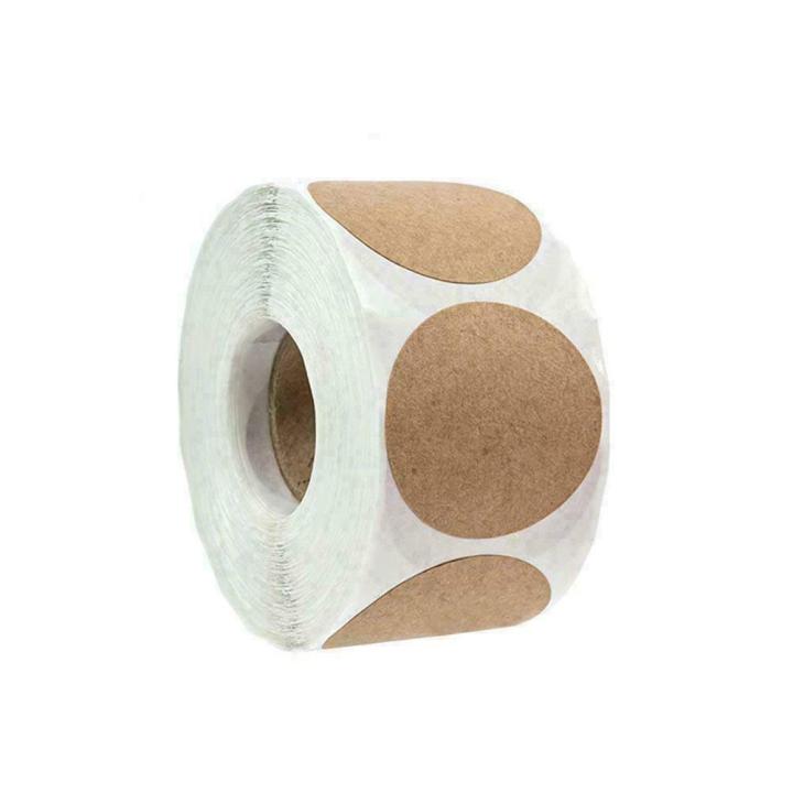 300/500%20pcs/rolll%20Round%20Natural%20Brown%20Kraft%20Label%20stock%20Handmade%20Stickers%20Scrapbooking%20For%20Package%20Glue%20Seal%20Labels%20Stationery%20-%20Image%202