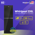 Whirlpool 236 Liter Fresh Magic Pro Crystal Black official Refrigerator with Free Delivery. 