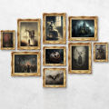Thriller Gothic Dark Style Set Retro Posters Horror Clown Ghost Doll Magic Witch Wall Art Living Room Home Decor Canvas Painting. 