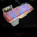 HXSJ 7Pin Pk-900 Gaming Keyboard Rgb Backlight Computer Keyboard With Mo-bile P-hone HO-lder Wrist Rest S-ilver. 