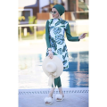 Muslim Swimwears Women Printed Stretch Full Cover Hijab Long Sleeves Sport swimming Togs 3pcs Lslamic Burkinis Wear Bathing Suit. 