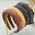 Heming headbands, European and American hand-woven beaded headbands, women's baroque sponge hair bundles, Korean simple face wash hair accessories.