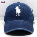 Navy Blue Wash Denim Export US Polo Cap For Men And Women.