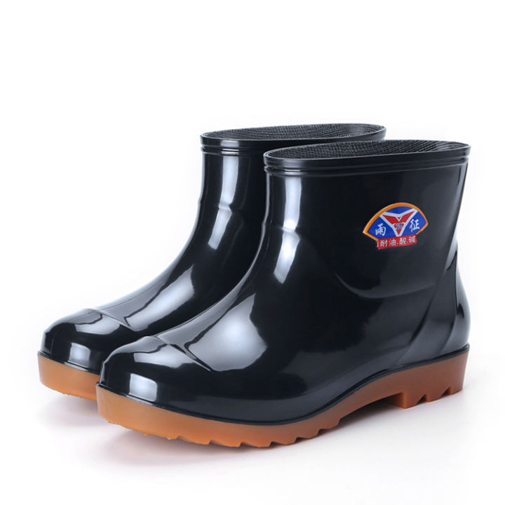 Factory direct wholesale low-cut rain boots, men's cotton dual-purpose low-top rain boots, water shoes, rubber shoes, labor protection work shoes