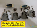 DB15 DB-15 2 Rows 15 Pin Male & Female VGA Jack & Socket Plug Connector With Plastic Back Shell Housing For LCD Monitor.