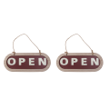 2X Double Sides Club Indoor Business Notice Bar Modern Wall Open Closed Home Wood Decoration Hang Sign Store Art. 