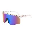 New Europe and America Cross Border Outdoor Large Frame Men's One-Piece Sunglasses Sports Cycling Sunglasses Sun Glasses Factory Direct Sales.