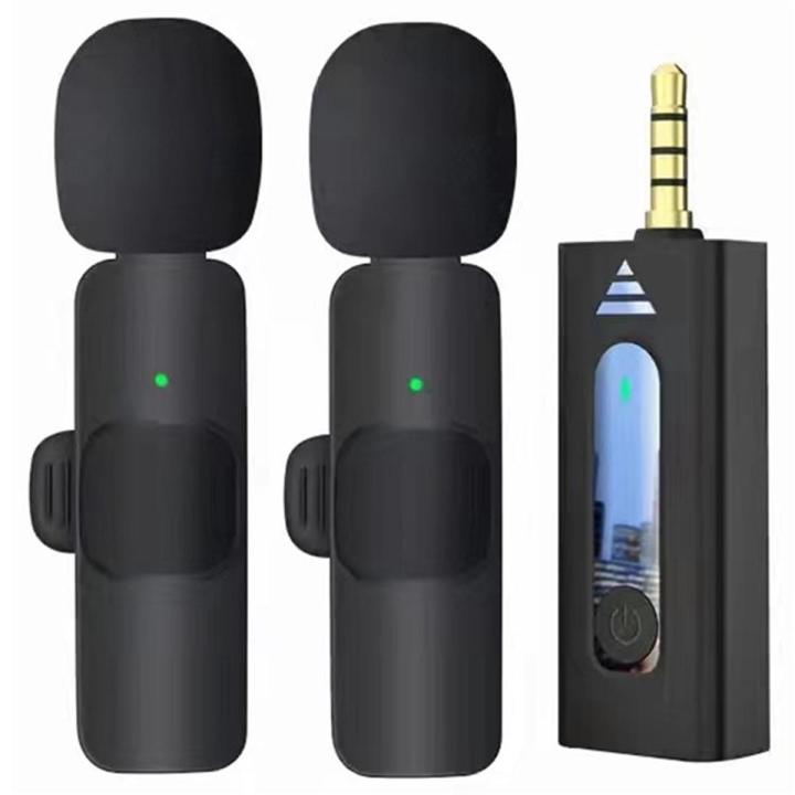 K35 Dual Wireless Microphone 3.5mm Supported for Camera, Sound card, Smartphone dual Mic, single receiver