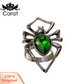 Spider-Shaped Faux Gem Necklace Earrings Ring Alloy Exaggerated Women Halloween Ornament Party Jewelry. 